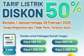 Diskon Listrik 50 Persen Januari-Februari 2025, Ini Detailnya!