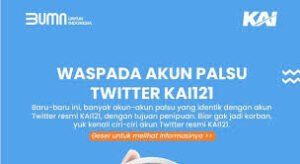 PT KAI Imbau Masyarakat Waspada Akun Palsu yang Mengatasnamakan KAI121