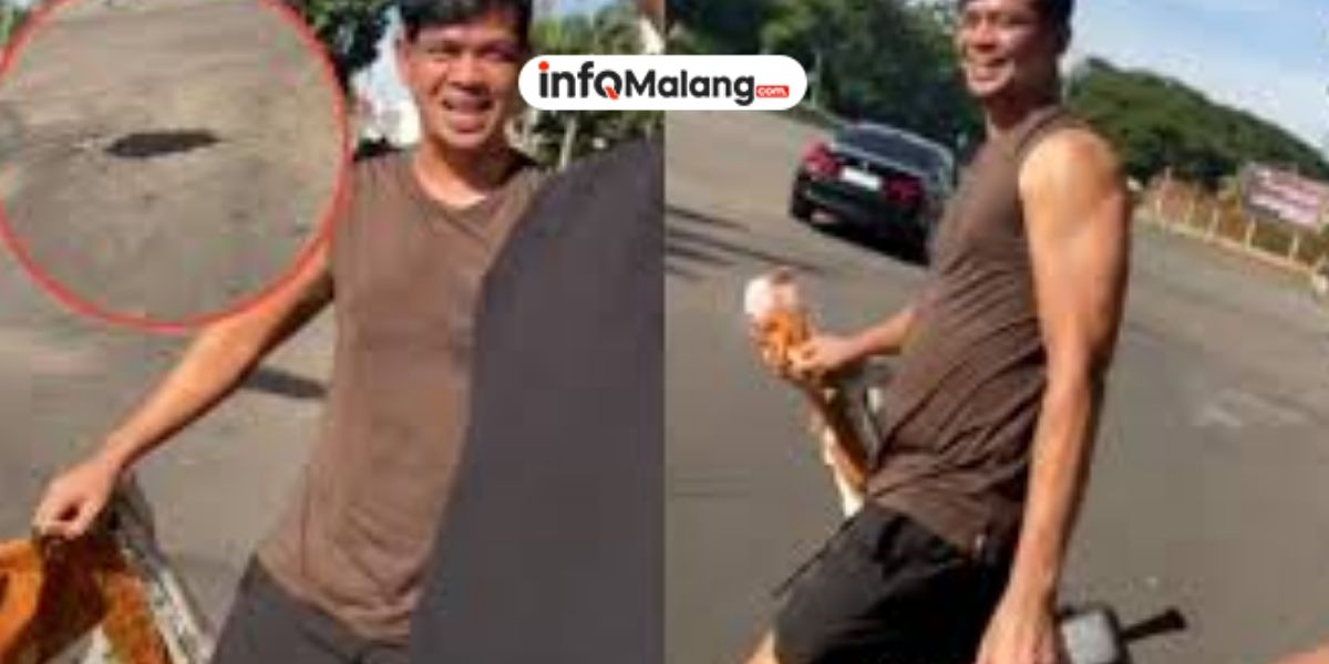 Respect! Surya Insomnia Turun Tangan Tambal Jalan Berlubang di Tangerang Selatan