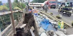Trotoar dan Pagar Jembatan Brantas Kota Malang Ambrol pada Minggu Malam, Begini Kondisi Hari Ini