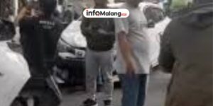 Sebuah Mobil Putih Masuk ke Dalam Kolam di Area UB pada Minggu Sore