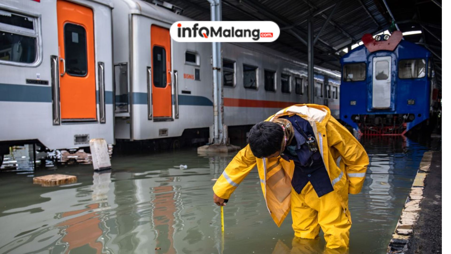 Dampak Fatal Banjir, KA Jarak Jauh dari Stasiun Malang Terhenti