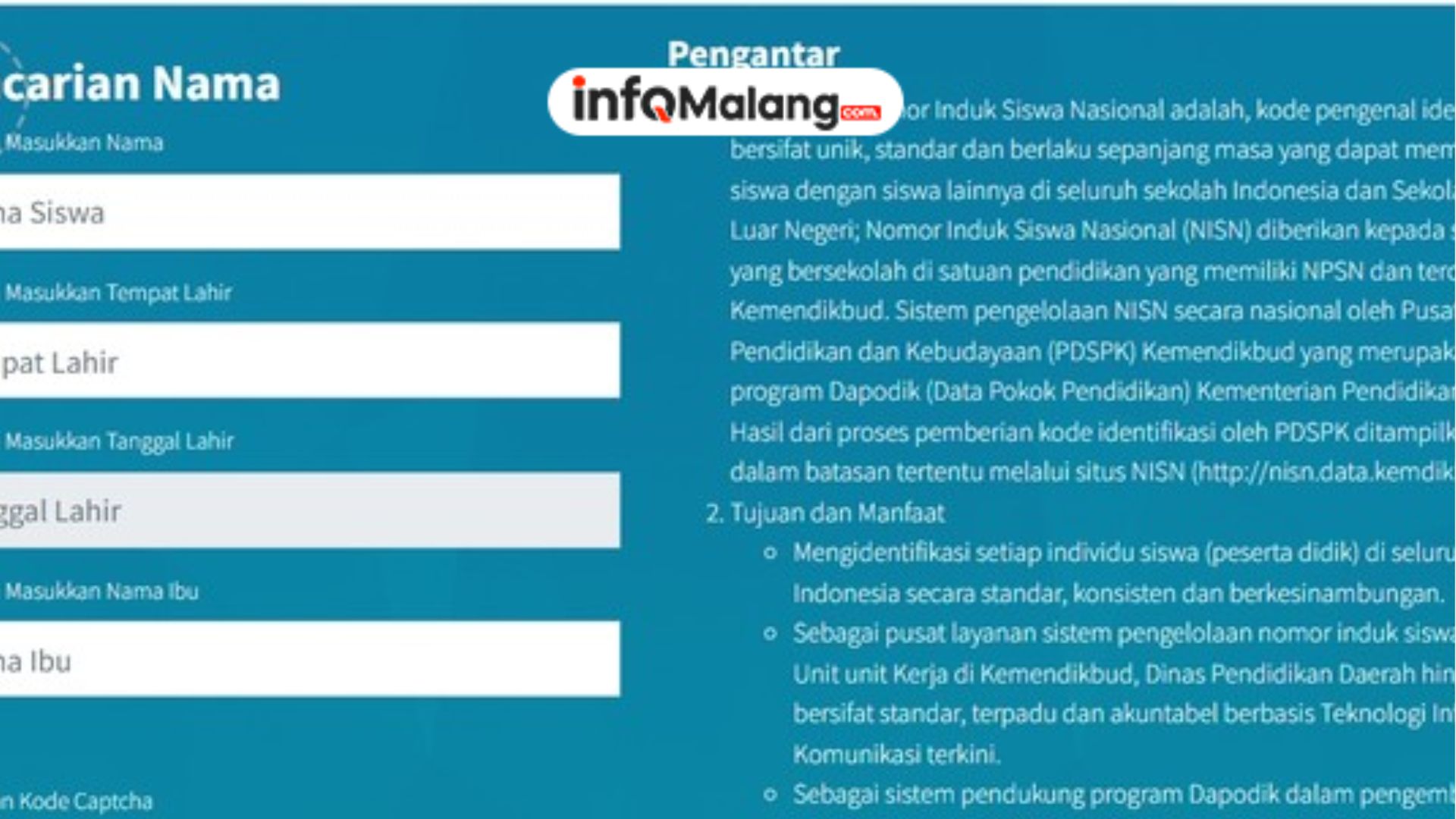 Cek NISN online di website kemendikbud