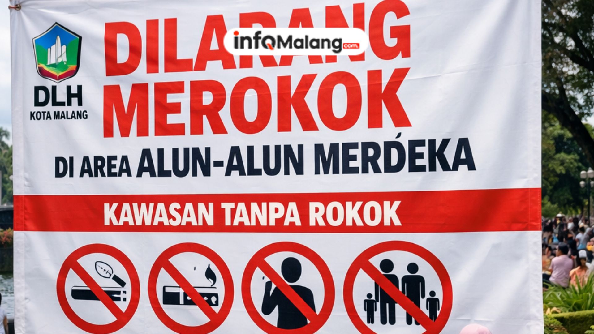 Pasca Viral Satpol PP, DLH Kota Malang Pertegas Larangan Merokok di Alun-Alun Merdeka