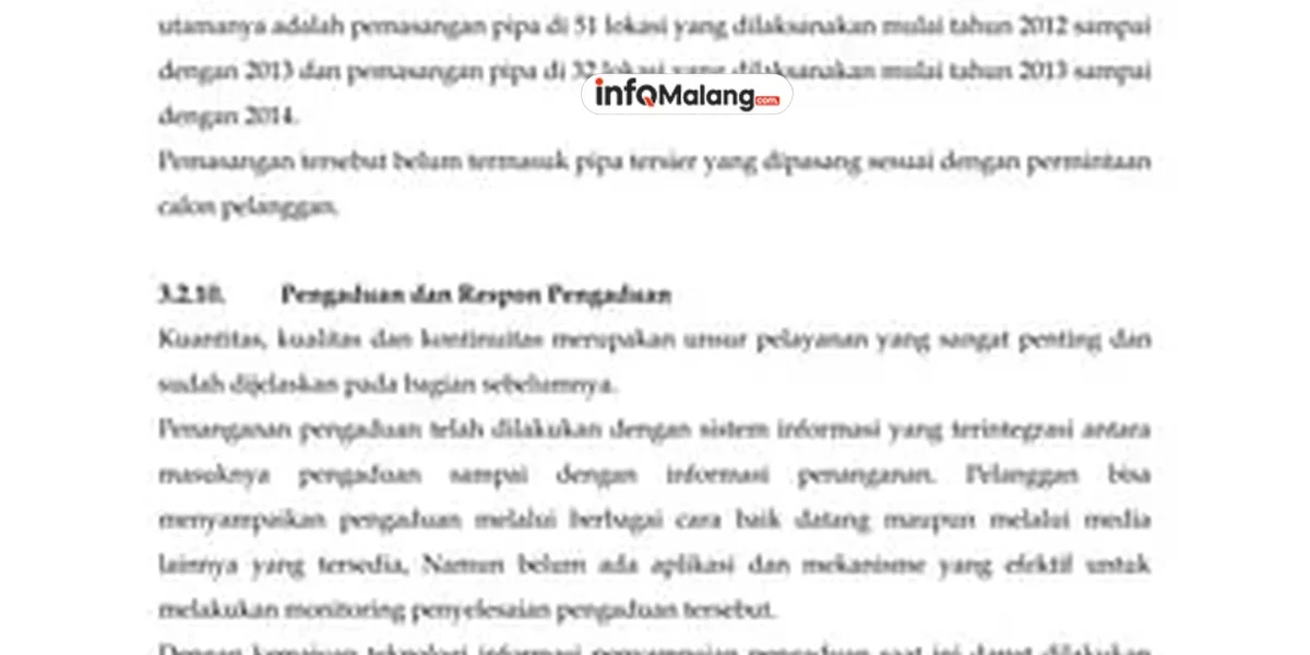 26 Ribu Pelanggan PDAM Kota Malang Tidak Aktif, Ini Penyebab Utamanya