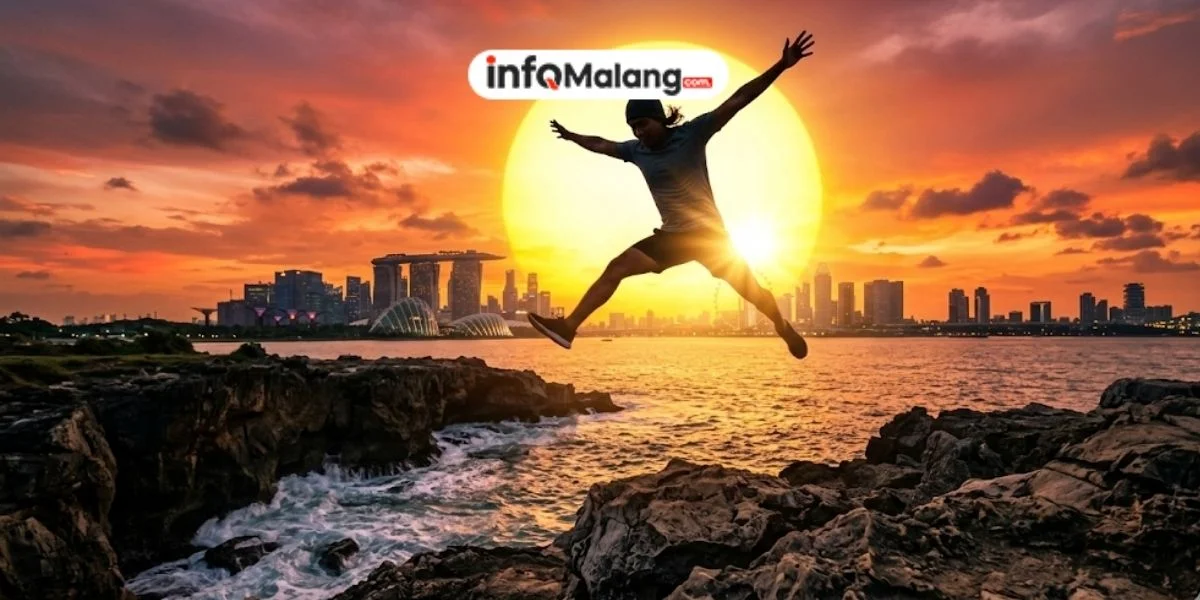 Aksi Langka Pria Lompat Berlatarkan Matahari Ini Sukses Curi Perhatian Netizen