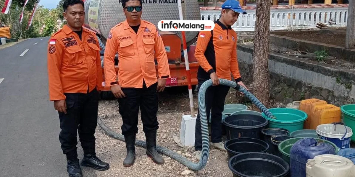 BPBD Kabupaten Malang Salurkan Air Bersih ke Delapan Desa di Tiga Kecamatan