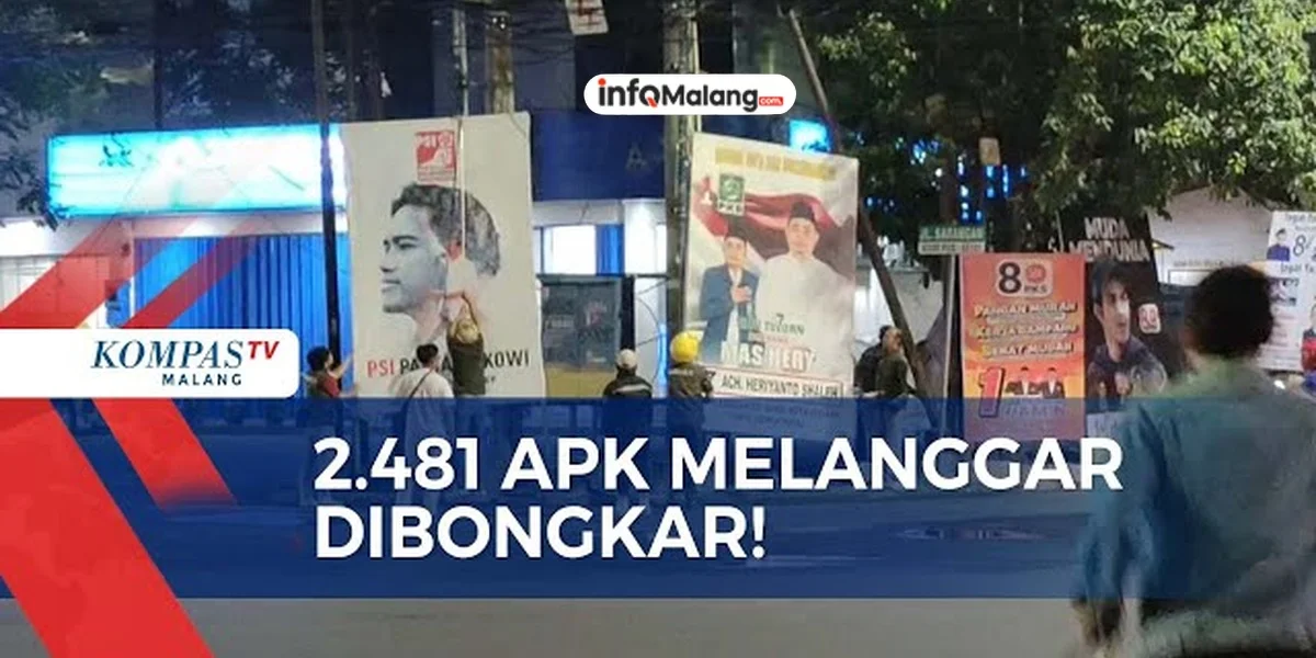 Bawaslu Malang Tertibkan Ribuan APK yang Langgar Aturan Pemasangan