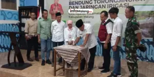 Bendung Torongjingkat Resmi Dibuka, Aliri 8,15 Hektare Sawah di Pujon Malang