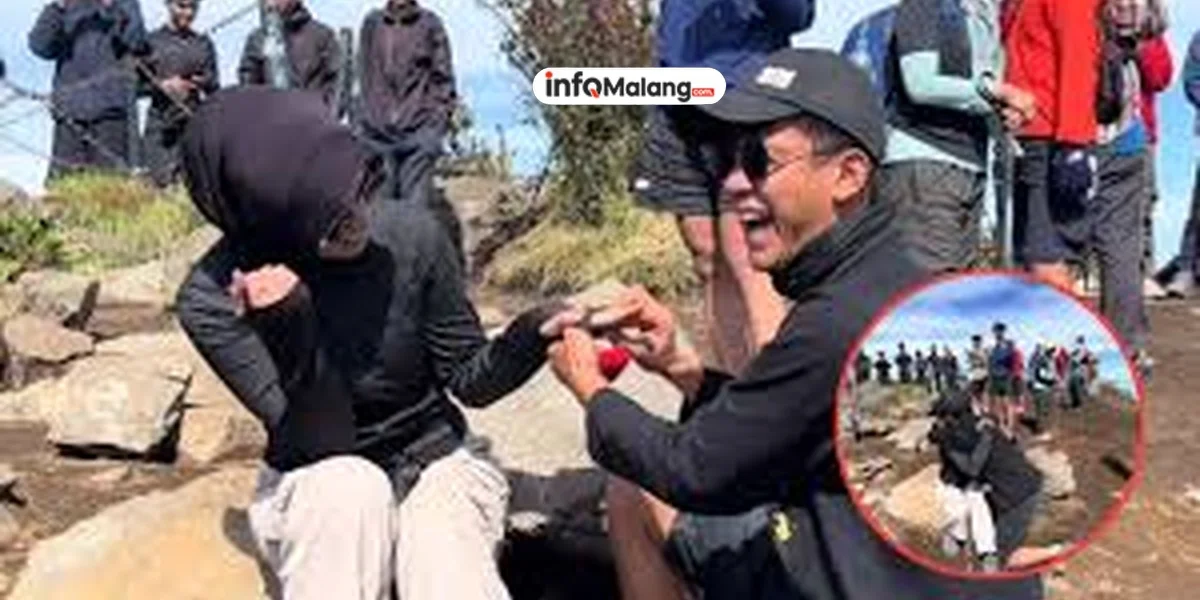 Heboh! Cewek ini Dilamar Pacar di Puncak Gunung Merbabu