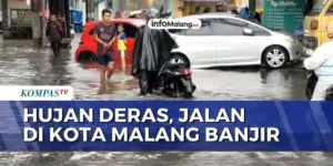 Hujan Deras Selama Tiga Jam, Enam Kawasan Kota Malang Dilanda Genangan