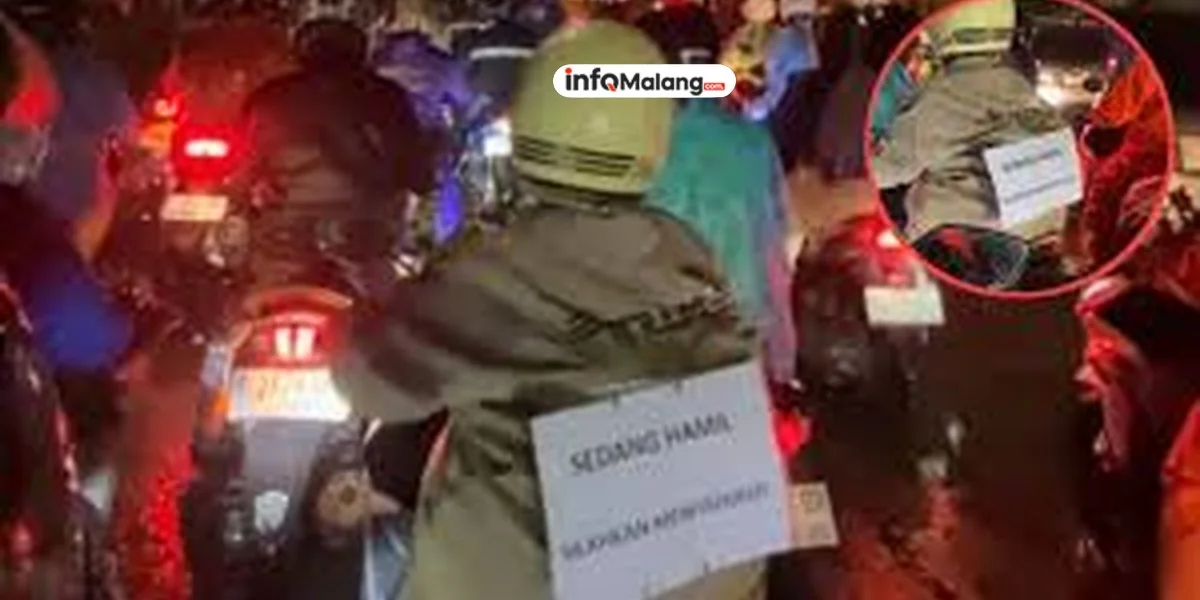 Ibu Hamil Tulis Pesan Menyentuh di Punggung Saat Naik Motor, Viral di Media Sosial