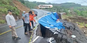Jalan Ambles di JLS Malang, BPBD Jatim Kolaborasi dengan Ahli Geologi
