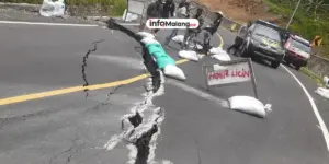 Jalan Longsor di Kelok 9 JLS Malang, Akses Wisata ke Pantai Terputus