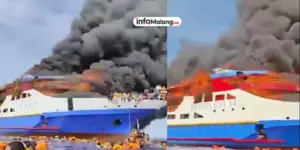 KM Barcelona 5 Terbakar Saat Berlayar, Evakuasi Ratusan Penumpang Berhasil Dilakukan