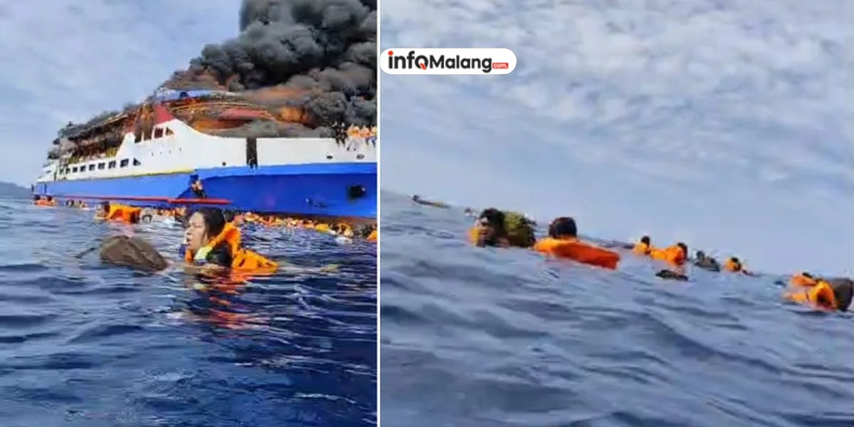 KM Gregorius Barcelona V Terbakar di Perairan Talise, Seorang Pria Rela Terjun Selamatkan Anak Kecil