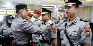 Kapolresta Malang Kota Pimpin Upacara Sertijab Kasat Reskrim dan Kasat Lantas