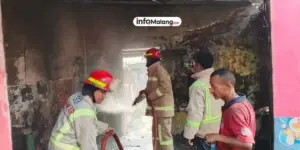 Kebakaran Akibat Korsleting Listrik Hanguskan Rumah Penjaga Makam di Kabupaten Malang