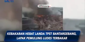 Kebakaran Hebat Landa TPST dan Kandang Ayam di Singosari