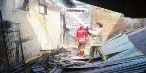 Kebakaran Toko Pigura di Blimbing Hanguskan Plafon, Pemilik Alami Kerugian Rp 50 Juta