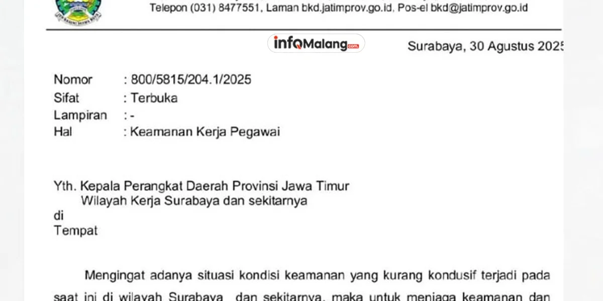 Kondisi Kurang Kondusif, ASN Malang Dilarang Gunakan Seragam dan Kendaraan Dinas