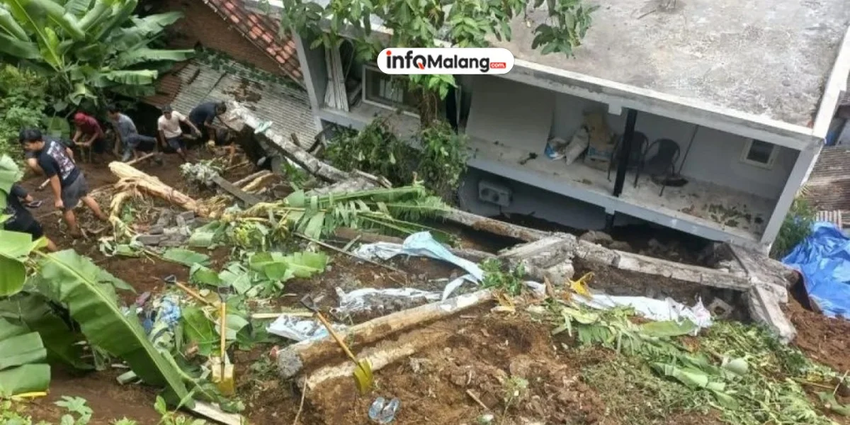 Lima Rumah di Kepanjen Rusak Akibat Longsor, Warga Sempat Dengar Gemuruh
