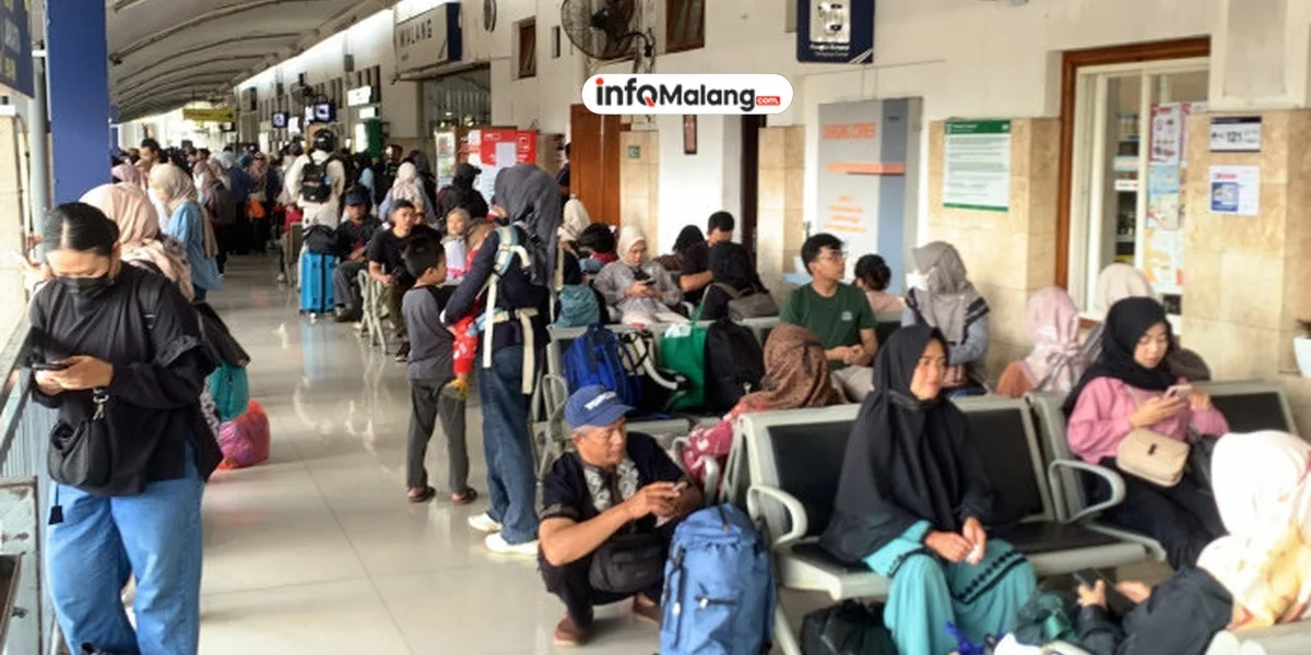 Lonjakan Penumpang Warnai Hari Terakhir Libur Sekolah di Stasiun Malang