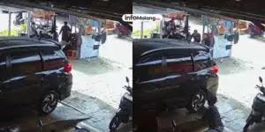 Momen Pegawai Cuci Mobil Berhasil Buat Mobil Selamat Akibat Lupa Rem Tangan