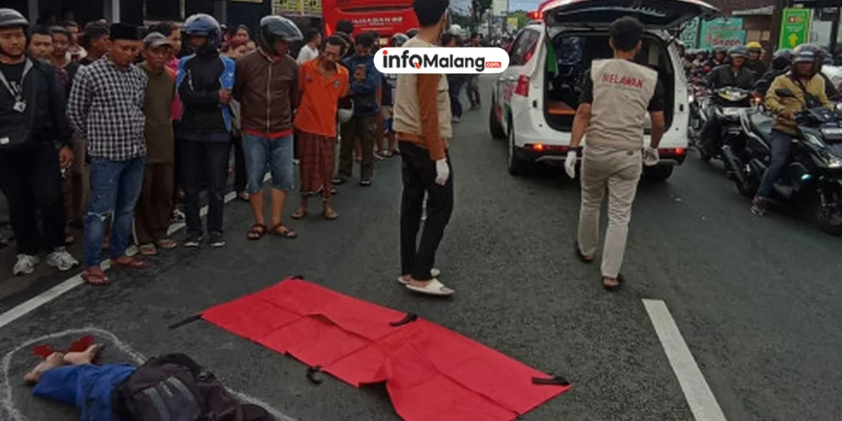 Pelajar SMK PU Kota Malang Tewas Usai Tertabrak Bus di Malang
