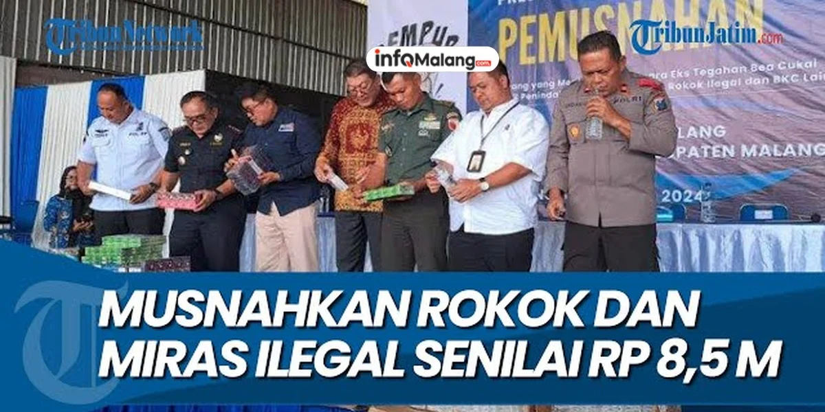 Pemkab Malang Musnahkan 17 Ribu Batang Rokok Ilegal Bersama Bea Cukai