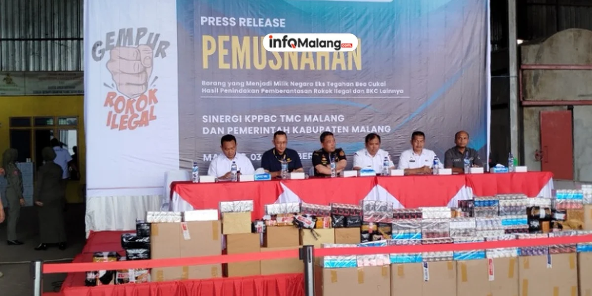 Pemusnahan 6 Juta Batang Rokok Ilegal di Kabupaten Malang