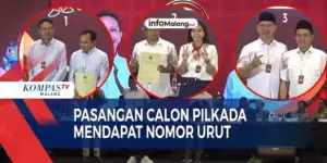 Pengundian Nomor Urut Paslon Pilwali Malang 2024 Telah Dilakukan