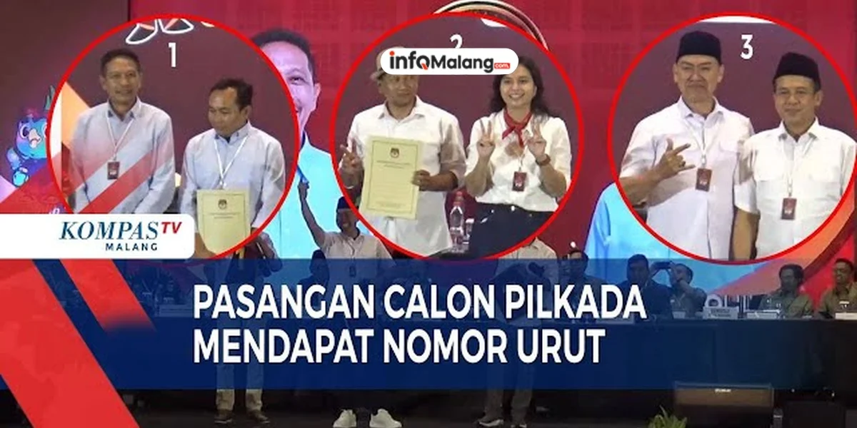 Pengundian Nomor Urut Paslon Pilwali Malang 2024 Telah Dilakukan