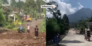 Pengusaha Bakso Malang Bangun Jalan Desa yang Rusak Parah