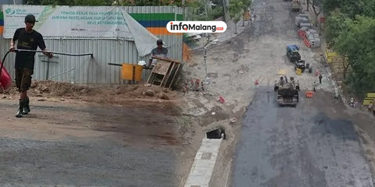 Perbaikan Jalan Muharto Kota Malang Ditargetkan Selesai dalam 4 Hari