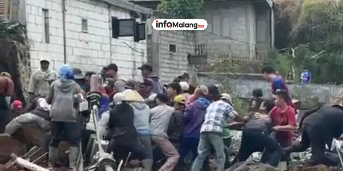 Plengsengan Roboh di Desa Sumberbrantas Kota Batu, Satu Korban Meninggal Dunia