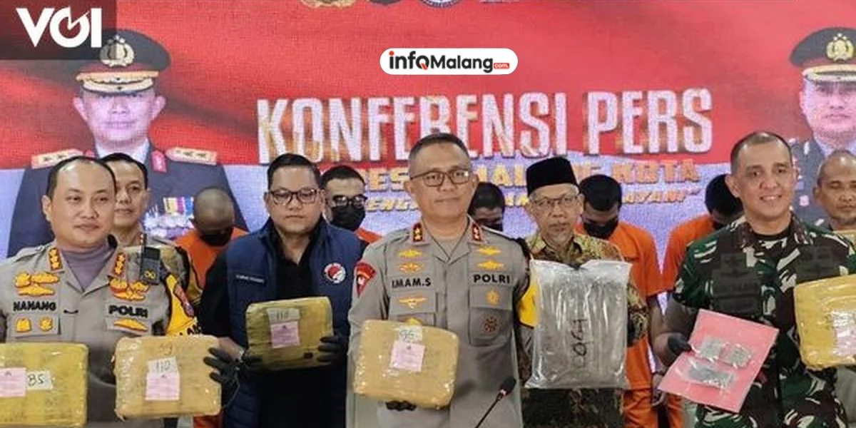 Polda Jatim dan Polresta Malang Gagalkan Peredaran 166,58 Kilogram Ganja Jaringan Antarprovinsi