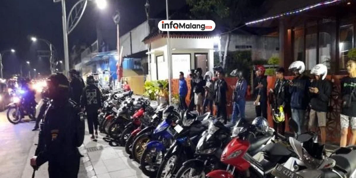 Polresta Malang Kota Sita 19 Motor Berknalpot Brong dalam Operasi Malam