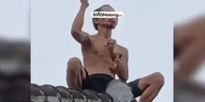 Pria Mengamuk Bersenjata Tajam di Keramaian Bantengan Desa Sutojayan