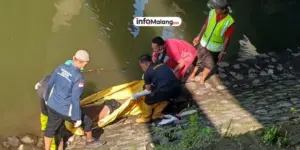 Pria Tanpa Identitas Ditemukan Tewas Mengapung di Sungai Brantas Malang