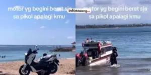 Pria di Alor Angkat Sepeda Motor NMAX Seberat 130 Kg ke Perahu, Bikin Netizen Terkesima