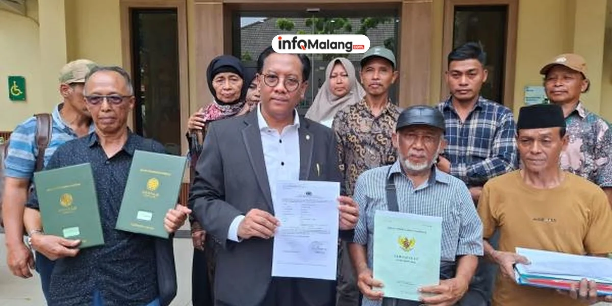 Puluhan Warga Ngajum Laporkan Dugaan Mafia Tanah ke Polda Jatim