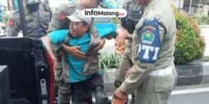Satpol PP Kota Malang Lakukan Penertiban Pengemis dan Pengamen di Simpang 3 Sabilillah pada Malam Hari