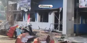 Sejumlah Pos Polisi di Kota Malang Rusak Pasca Aksi Demonstrasi Kemarin Malam