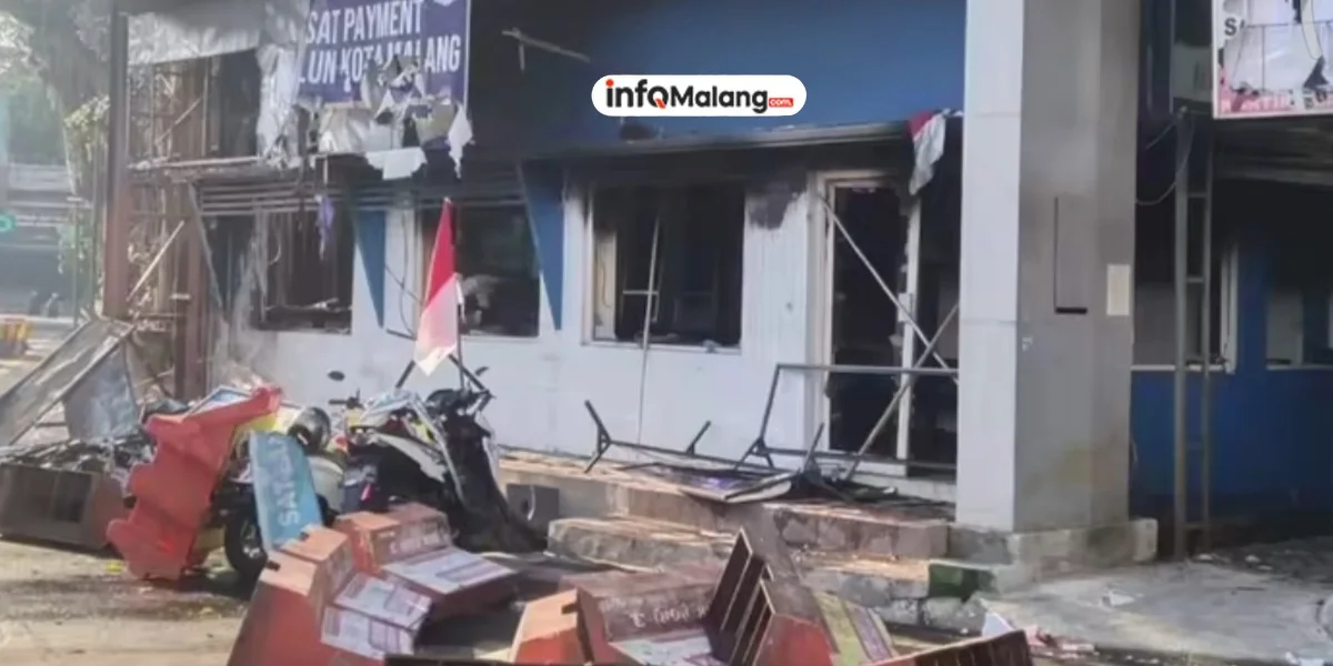 Sejumlah Pos Polisi di Kota Malang Rusak Pasca Aksi Demonstrasi Kemarin Malam