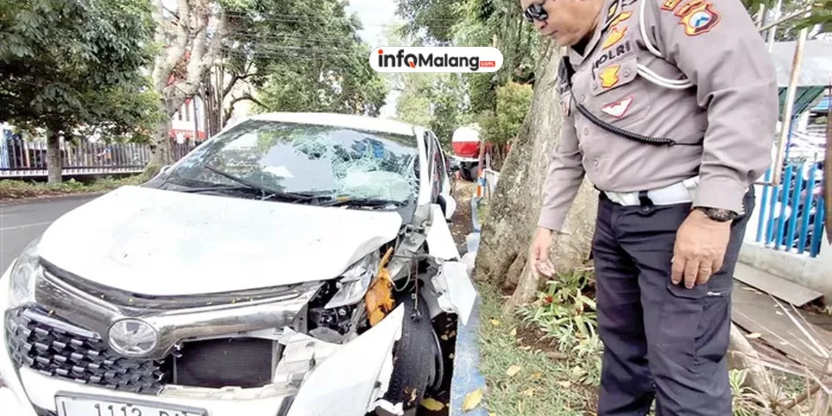Tabrak Pohon di Tepi Jalan, Sopir Calya Sempat Tinggalkan Mobil