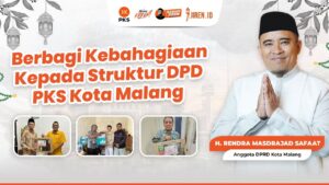 Rendra Masdrajad Safaat Berbagi Kebahagiaan Bersama DPD PKS Kota Malang dan Relawan Kawan Jiren