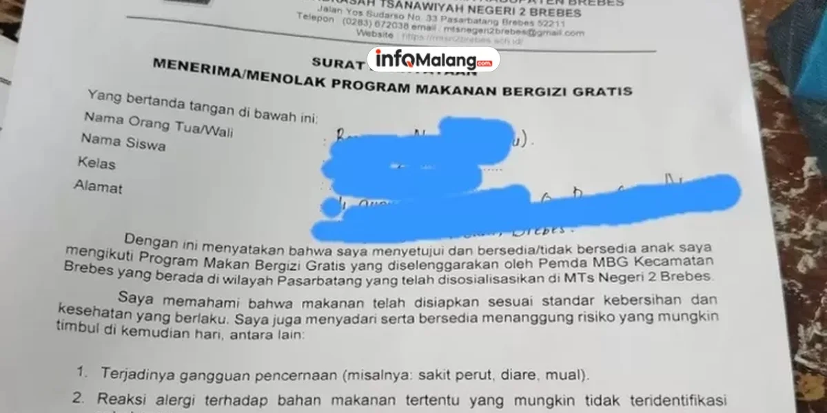 Viral Surat Pernyataan Menerima atau Menolak Program MBG
