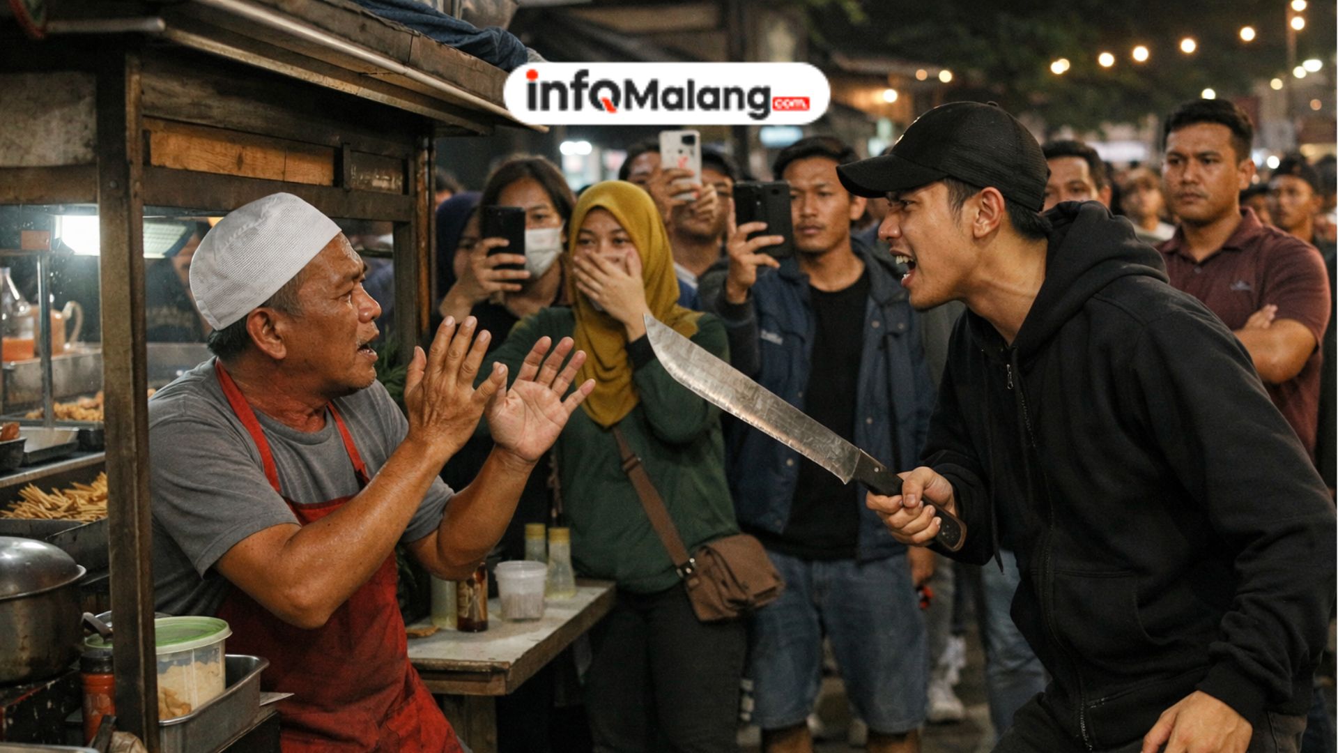 Viral! PKL di Malang Diganggu Pemuda Bersenjata, Warga Heboh di Medsos