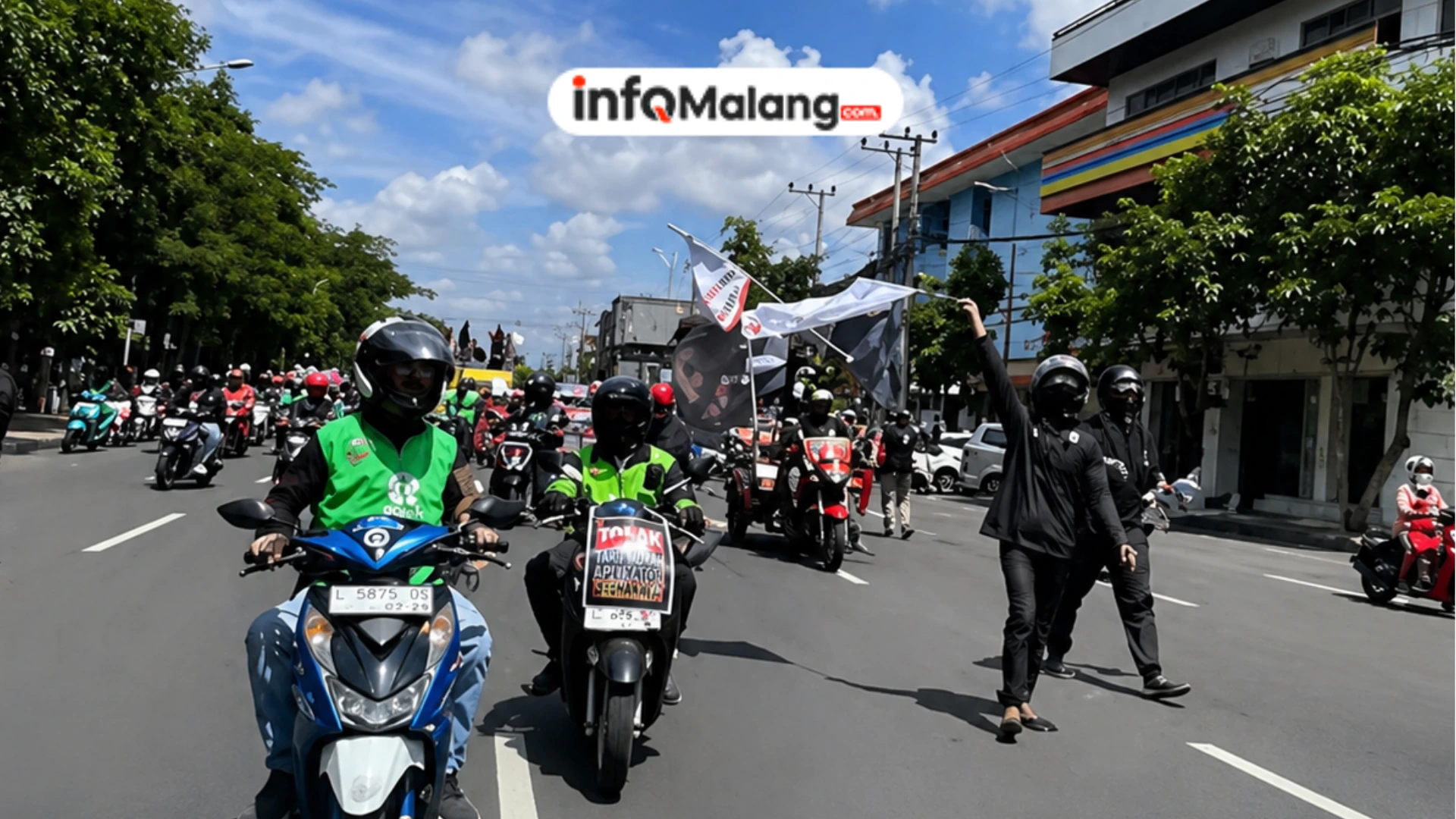 Berita yang lagi viral sekarang, Ribuan Ojol Demo di Surabaya Hari Ini, Ini Tuntutan yang Disuarakan